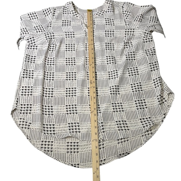41 Hawthorn Black and Cream Patterned Popover Blouse Office Workwear Size 2X - Picture 15 of 16